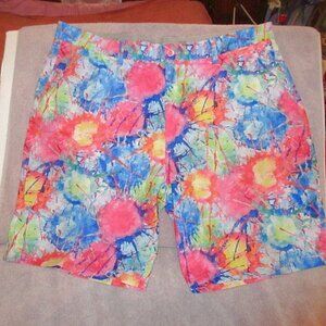 Hreski Golf Shorts Men's 40 Flex Waist Stretch Dry-FIT Paint Splatter Party Boy